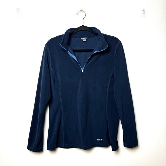 Eddie Bauer Fleece 3/4 Zip Navy Blue - Picture 1 of 5
